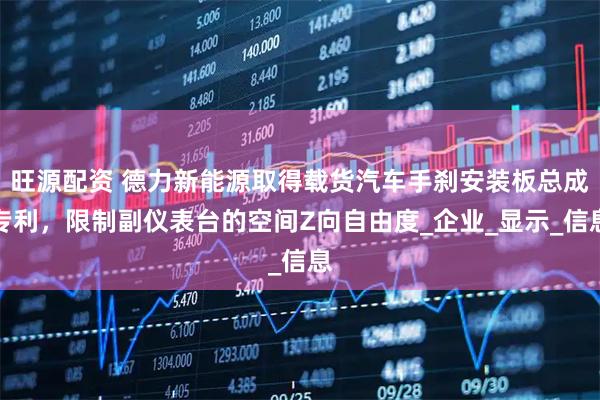 旺源配资 德力新能源取得载货汽车手刹安装板总成专利，限制副仪表台的空间Z向自由度_企业_显示_信息